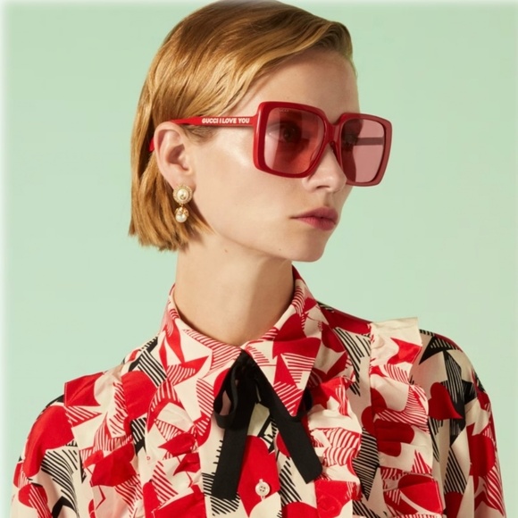 NEW GG0567SAN 005 GUCCI SQUARE RED WOMEN SUNGLASSES GUCCI  display picture 2